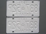 1971 YOM Clear Ontario License Plates
