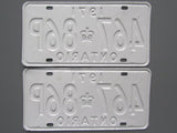 1971 YOM Clear Ontario License Plates