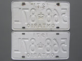 1971 YOM Clear Ontario License Plates