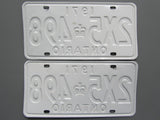 1971 YOM Clear Ontario License Plates
