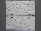 1971 YOM Clear Ontario License Plates