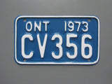 1973 YOM Clear Ontario Motorcycle License Plate