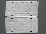 1973 YOM Clear Ontario License Plates