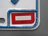 1974 Ontario License Plates