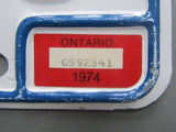 1974 Ontario License Plates