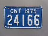 1975 YOM Clear Ontario Motorcycle License Plate