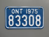1975 YOM Clear Ontario Motorcycle License Plate