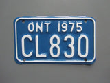 1975 YOM Clear Ontario Motorcycle License Plate