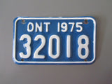 1975 YOM Clear Ontario Motorcycle License Plate
