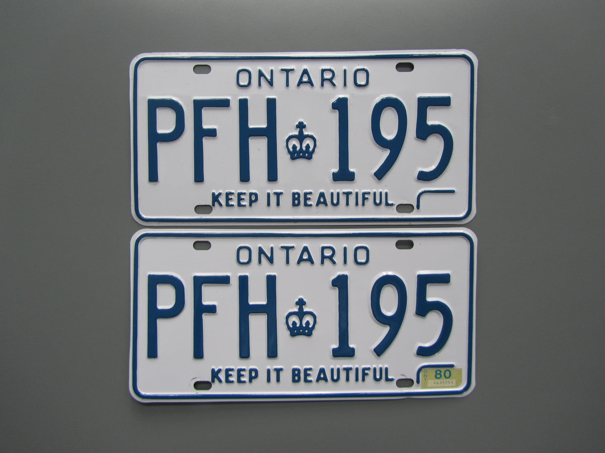 1980 Ontario License Plates