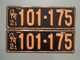 1921 YOM Clear Ontario License Plates