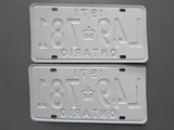 1971 YOM Clear Ontario License Plates