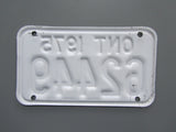 1975 YOM Clear Ontario Motorcycle License Plate