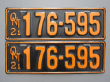 1921 YOM Clear Ontario License Plates