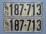 1922 YOM Clear Ontario License Plates