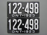 1923 YOM Clear Ontario License Plates