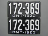1923 YOM Clear Ontario License Plates