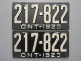 1923 YOM Clear Ontario License Plates