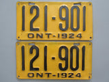 1924 YOM Clear Ontario License Plates