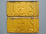 1924 YOM Clear Ontario License Plates