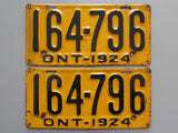 1924 YOM Clear Ontario License Plates