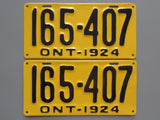 1924 YOM Clear Ontario License Plates
