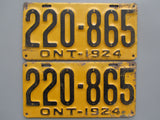 1924 YOM Clear Ontario License Plates