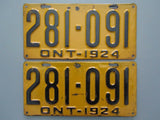 1924 YOM Clear Ontario License Plates