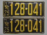 1925 YOM Clear Ontario License Plates
