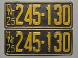 1925 YOM Clear Ontario License Plates