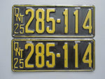 1925 YOM Clear Ontario License Plates