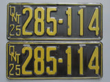 1925 YOM Clear Ontario License Plates