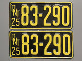 1925 YOM Clear Ontario License Plates