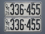 1926 YOM Clear Ontario License Plates