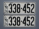 1926 YOM Clear Ontario License Plates