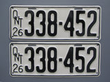 1926 YOM Clear Ontario License Plates