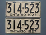 1927 YOM Clear Ontario License Plates