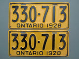 1928 YOM Clear Ontario License Plates