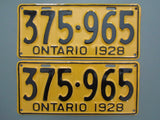 1928 YOM Clear Ontario License Plates