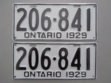 1929 YOM Clear Ontario License Plates