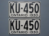 1930 YOM Clear Ontario License Plates