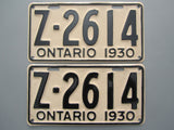 1930 YOM Clear Ontario License Plates