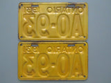 1931 YOM Clear Ontario License Plates