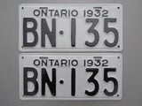 1932 YOM Clear Ontario License Plates
