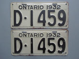 1932 YOM Clear Ontario License Plates