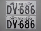 1932 YOM Clear Ontario License Plates