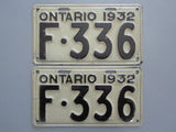 1932 YOM Clear Ontario License Plates
