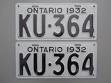 1932 YOM Clear Ontario License Plates