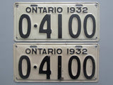 1932 YOM Clear Ontario License Plates