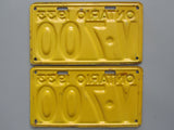 1933 YOM Clear Ontario License Plates